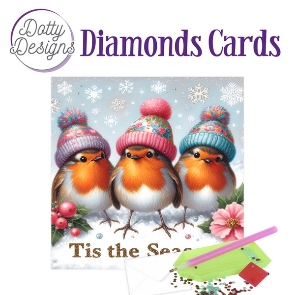 Dotty Designs, Diamond Cards, Festive Robin Trio - DDDC1240
