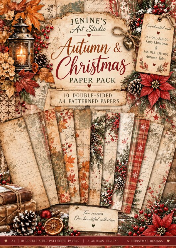 Jenine's Art Studio, Paperpad, Ollie, Autumn and Christmas - JAS-OLL-JJBG-001
