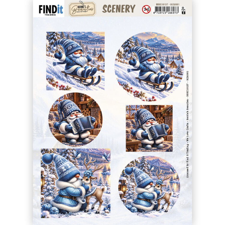 Berrie's Beauties, Push Out, Scenery, Winter Gnome Wonders - BBSC10137