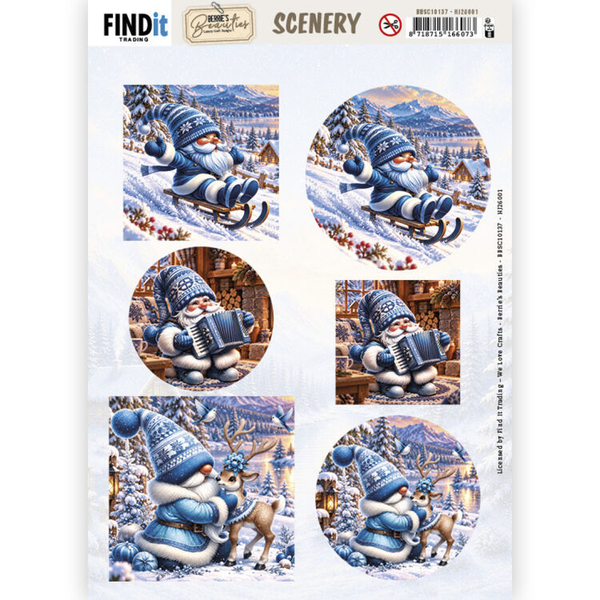 Berrie's Beauties, Push Out, Scenery, Winter Gnome Wonders - BBSC10137
