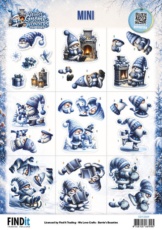 Berrie's Beauties, 3D Knipvel, Winter Gnome Wonders, Mini - CD12549