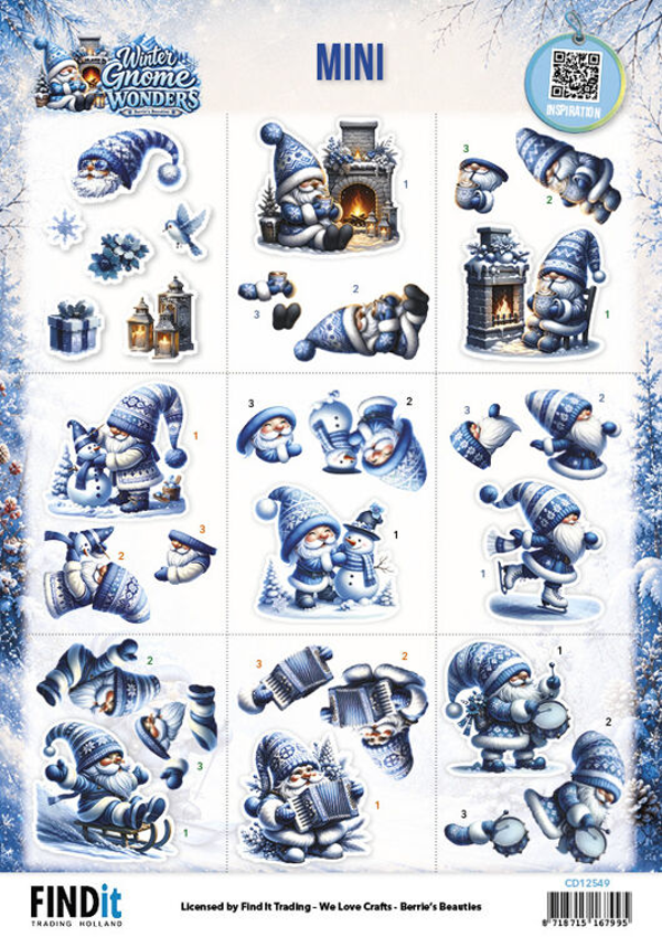 Berrie's Beauties, 3D Knipvel, Winter Gnome Wonders, Mini - CD12549