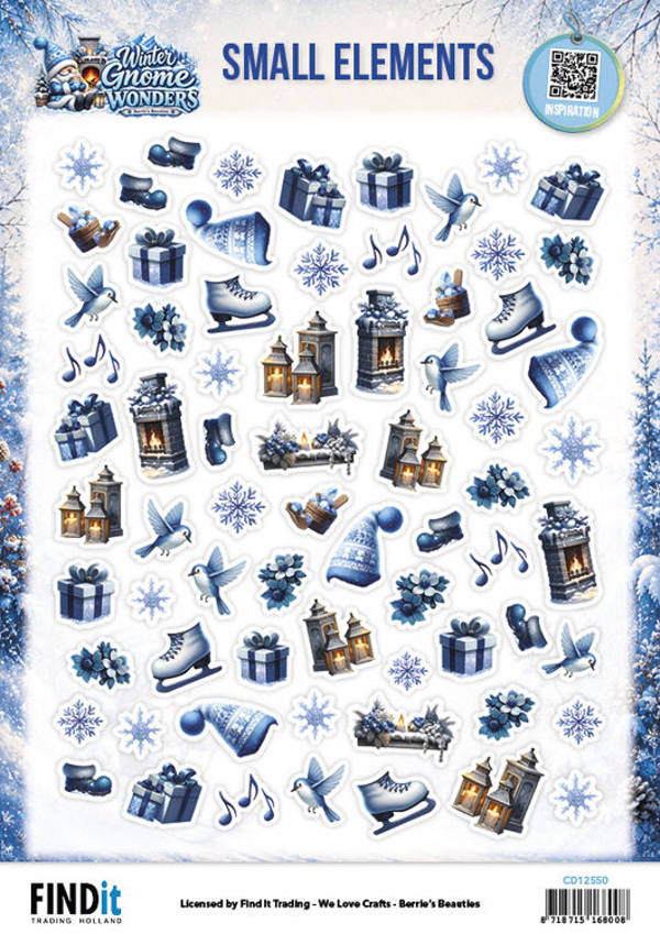 Berrie's Beauties, 3D Knipvel, Winter Gnome Wonders, Small Elements - CD12550