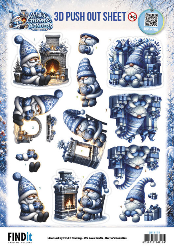 Berrie's Beauties, 3D Push-Out, Winter Gnome Wonders, Winter Comforts - SB11175