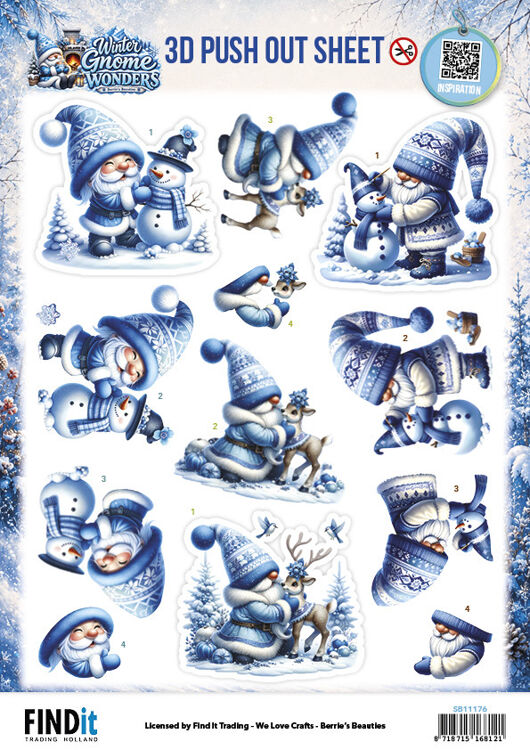 Berrie's Beauties, 3D Push-Out, Winter Gnome Wonders, Frosty Friends - SB11176