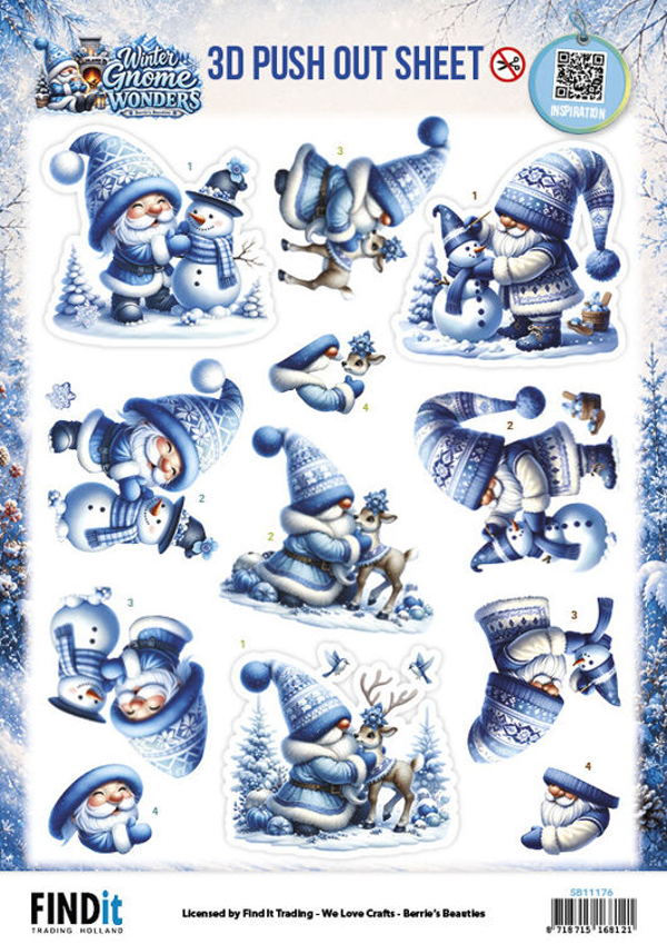 Berrie's Beauties, 3D Push-Out, Winter Gnome Wonders, Frosty Friends - SB11176