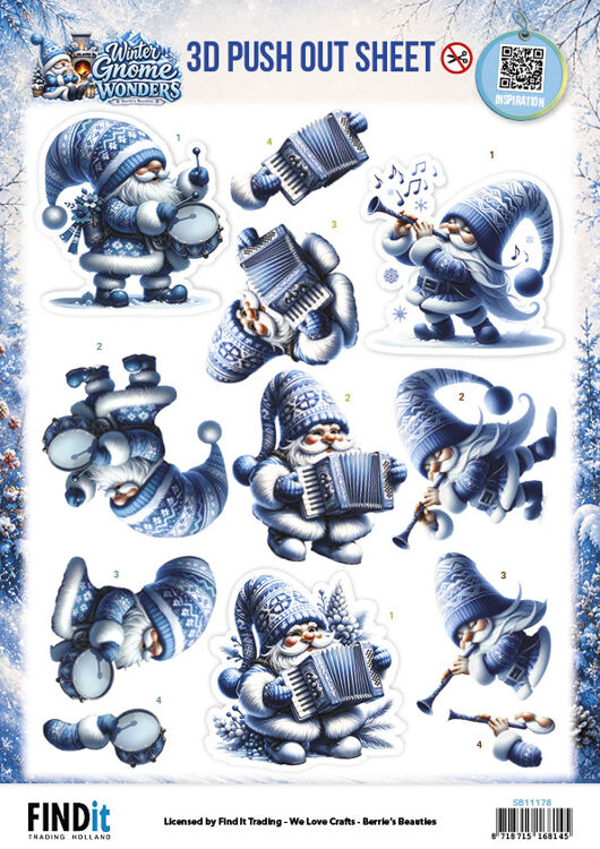 Berrie's Beauties, 3D Push-Out, Winter Gnome Wonders, Frozen Harmonies - SB11178