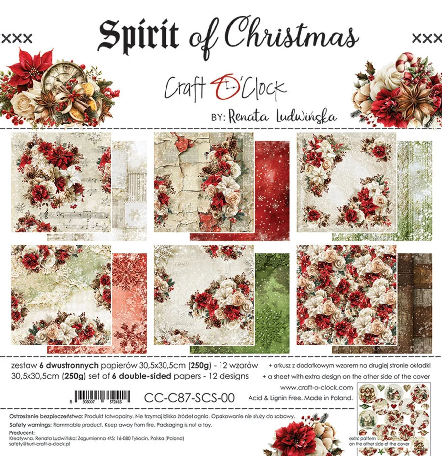Craft O'Clock, Paperpad, Spirit of Christmas, 12x12 inch - CC-C87-SCS-00