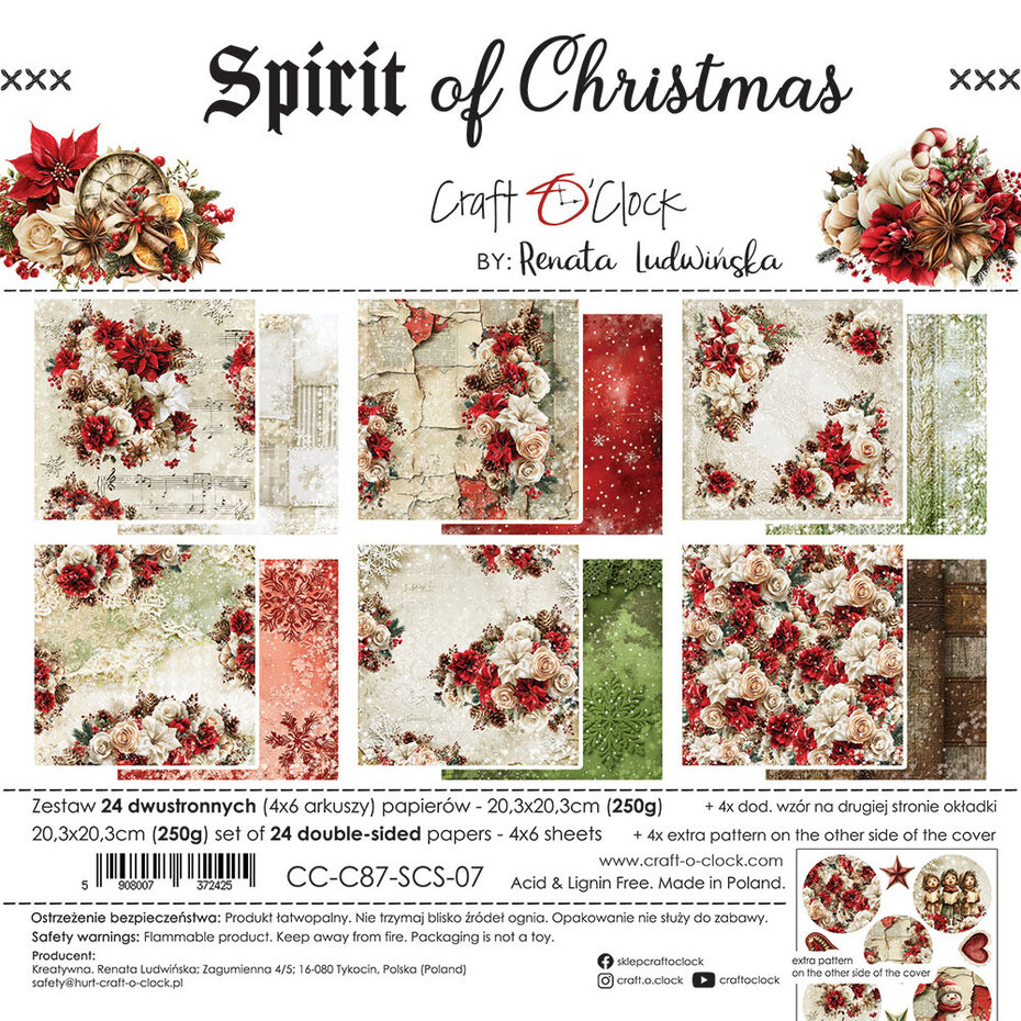 Craft O'Clock, Design Paperpad, Spirit of Christmas, 8x8 inch - CC-C87-SCS-07
