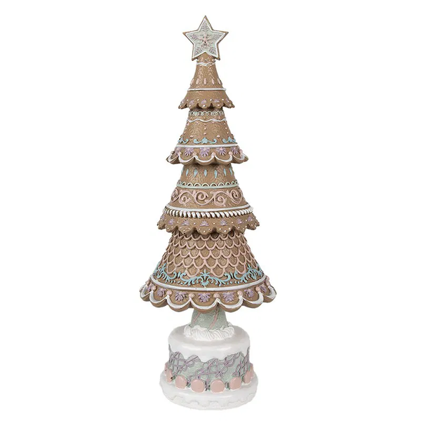 Clayre & Eef, Decoratiebeeld Kerstboom, Bruin - 16 x 42 cm