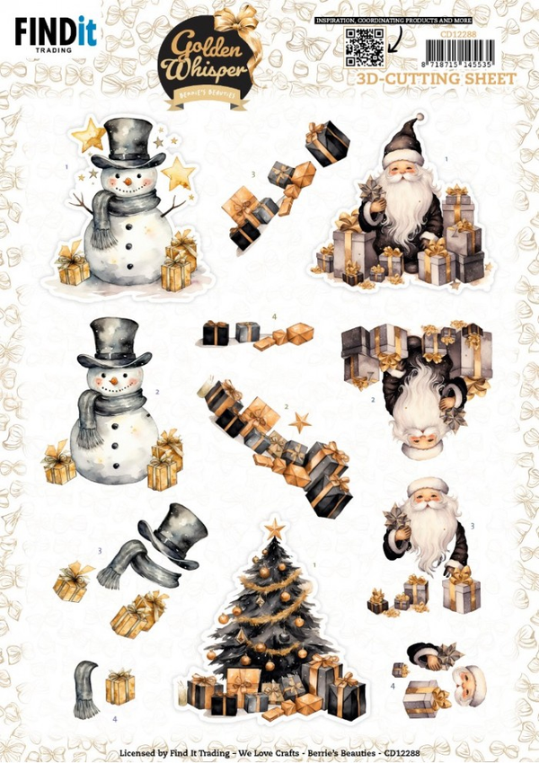 Berrie's Beauties, 3D Knipvel, Golden Whisper, Santa - CD12288