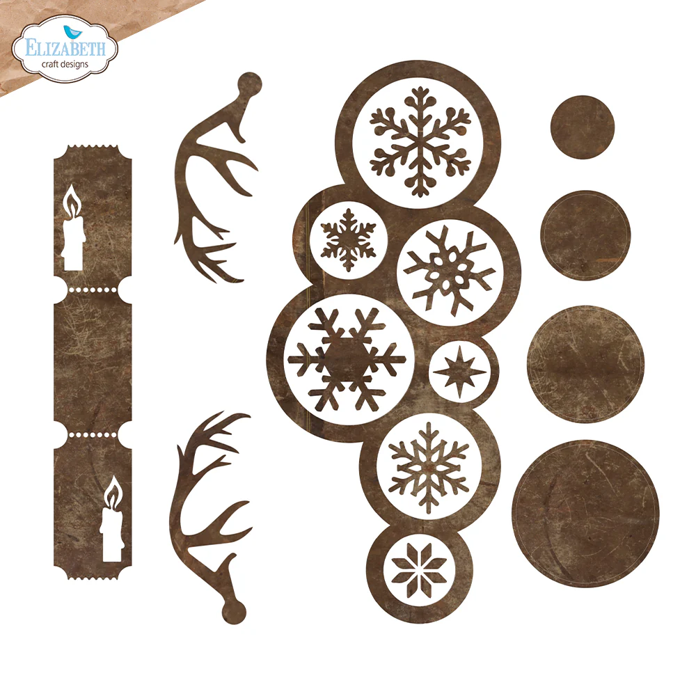 Elizabeth Craft Design, Snijmal, Christmas Bubbles Edge Inlay - 2191