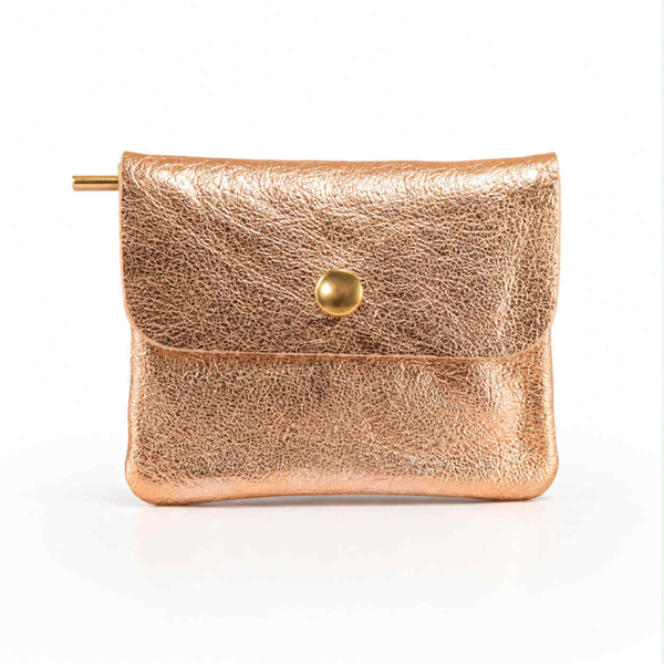 Portemonneetje Metallic, Klein, Rosé