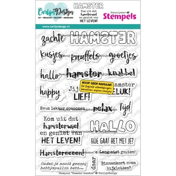 CarlijnDesign, Clear Stamp, Hamster Teksten - CDST-0184