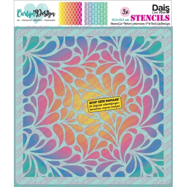 CarlijnDesign, Stencils, Retro Patronen 2 - CDSC-0051