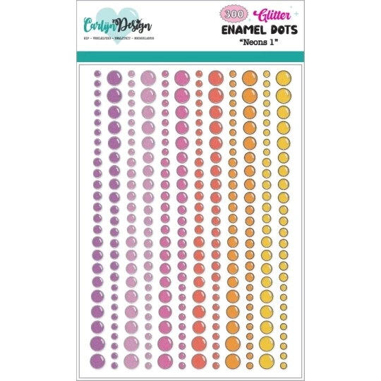 CarlijnDesign, Glitter Enamel Dots, Neons 1 - CDED-0019