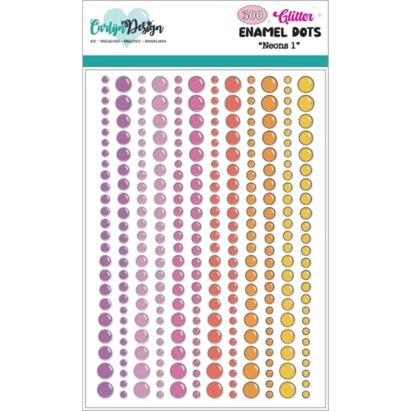 CarlijnDesign, Glitter Enamel Dots, Neons 1 - CDED-0019