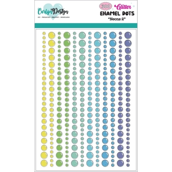 CarlijnDesign, Glitter Enamel Dots, Neons 2 - CDED-0020