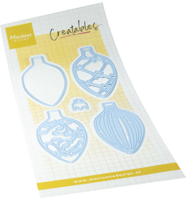 PRE-ORDER - Marianne Design, Creatable, Christmas Baubles (Oval) - LR0968