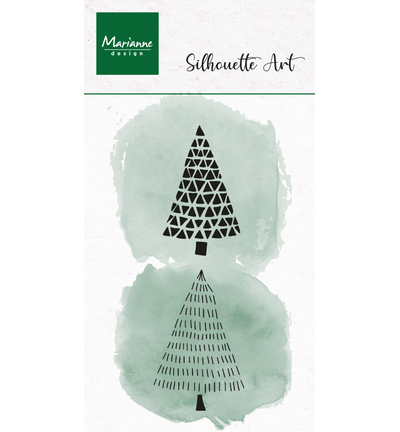 PRE-ORDER - Marianne Design, Clear Stamp, Silhouette Art, Merry Trees - CS1202