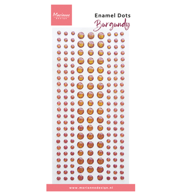 PRE-ORDER - Marianne Design, Enamel Dots, Burgundy - PL4542