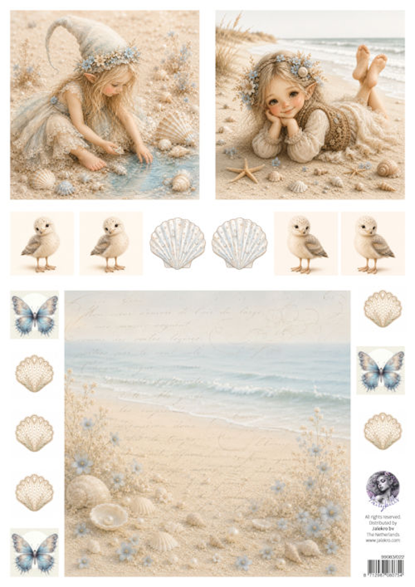 PRE-ORDER - Fairybells, Combi Knipvel voor Pop-Up en Decoupage, Strand, Beige B- 99038/022