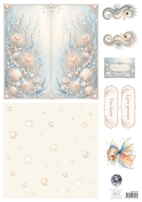 PRE-ORDER - Fairybells, Combi Knipvel voor Pop-Up en Decoupage, Zee, Blauw C- 99038/025