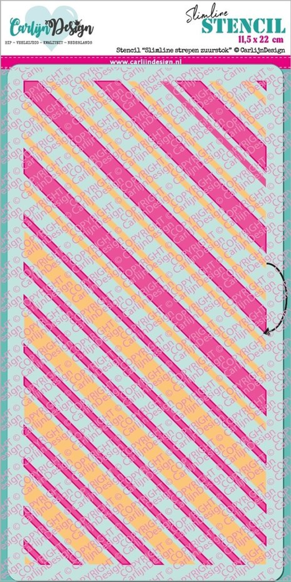 Carlijn Design, Mask Stencil, Slimline, Strepen Zuurstok - CDSC-0015