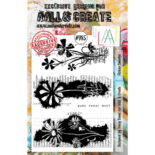 AALL & Create, Clear Stamp, Flower Smudge A5 - AALL-TP-985