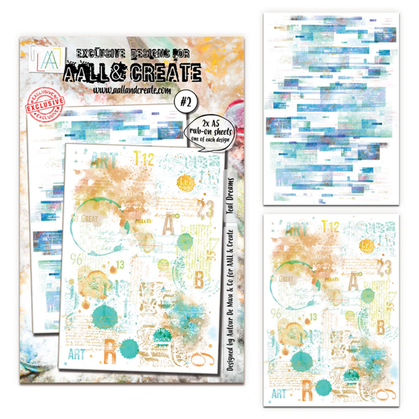 AALL & Create, Rub On Set, Teal Dreams A5 - AALL-RO-002
