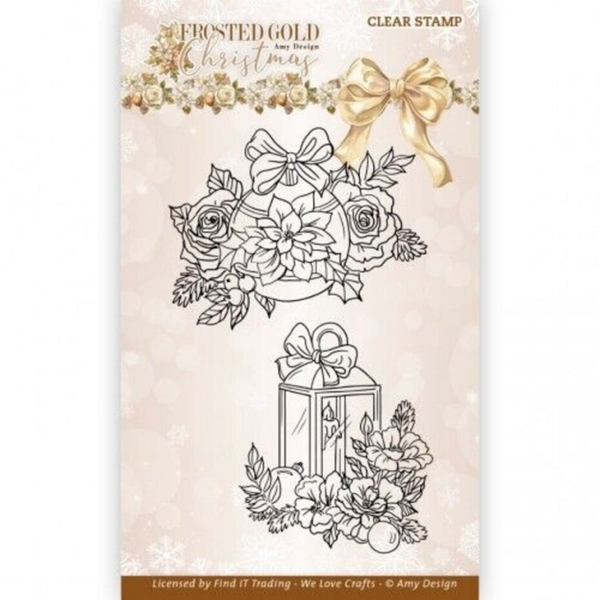 Amy Design, Clear Stamp, Frosted Gold Christmas, Christmas Bauble - ADCS10084