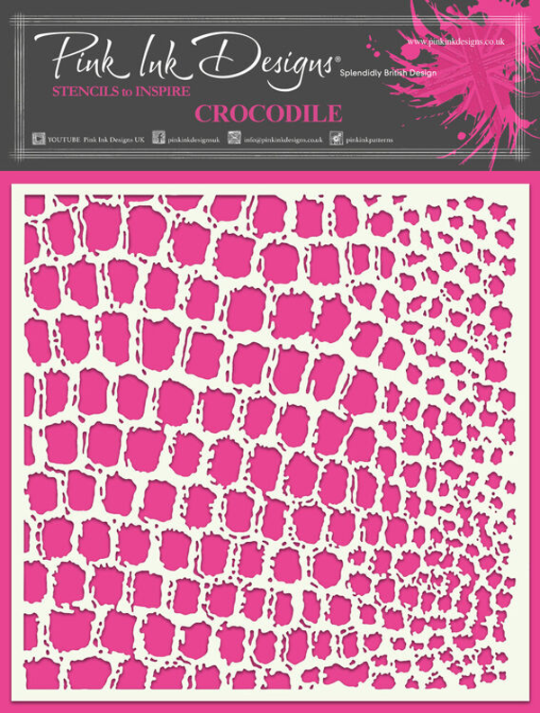 Pink Ink Designs, Stencil, Crocodile - PINKST023