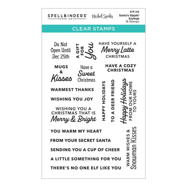 Spellbinders, Clear Stamp, Santa's Sippin' Sayings - STP-212