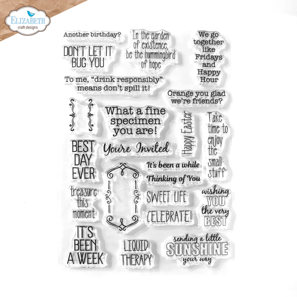 Elizabeth Craft Design, Clear Stamp, Playful Sentiments - CS403