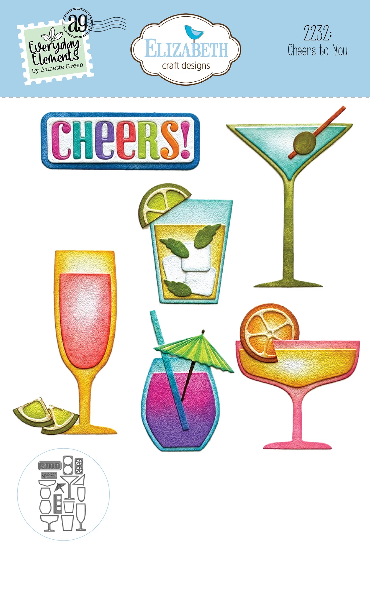 Elizabeth Craft Design, Snijmal , Cheers to you - 2232
