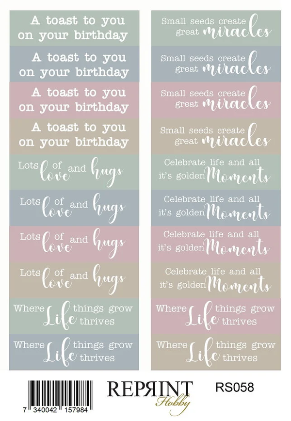 Reprint, Stickers Text, The Pottery, 10 x 16 cm - RS058