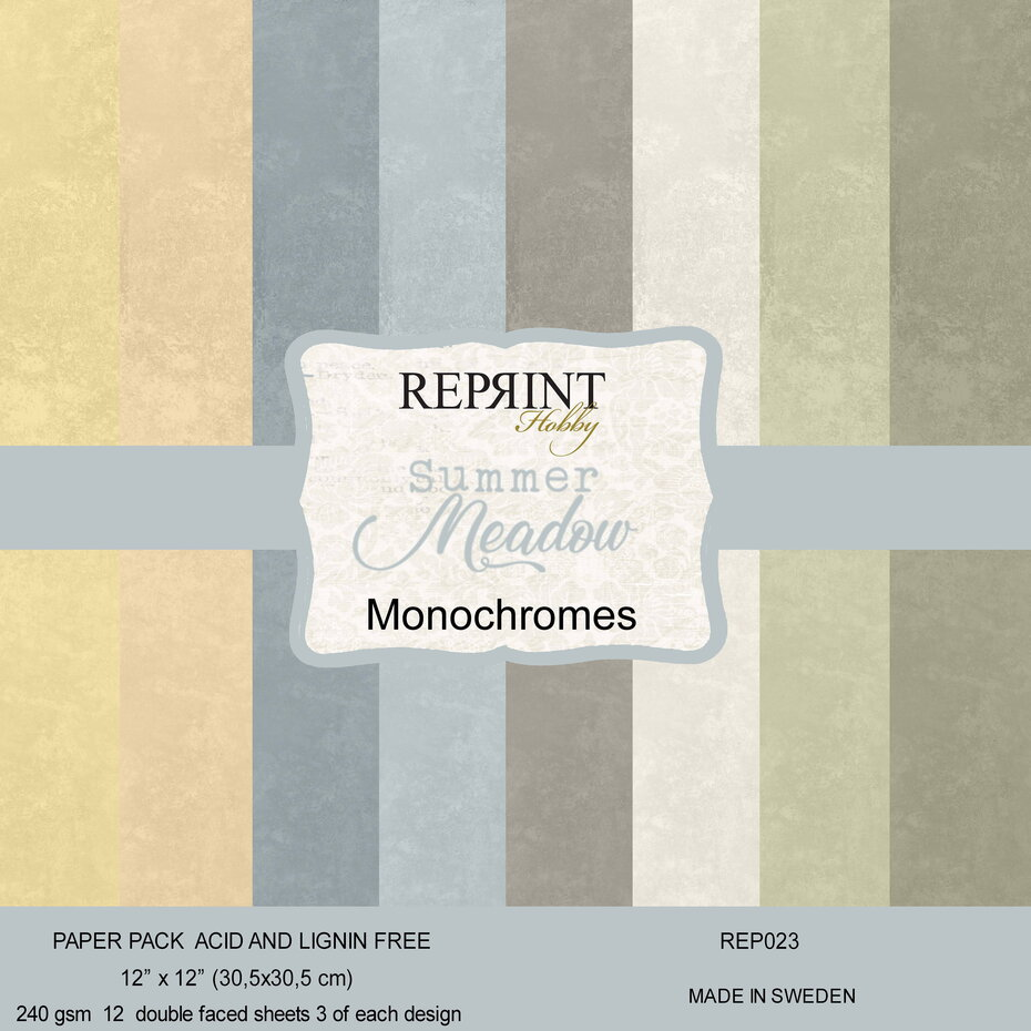 Reprint, Monochromes, Summer Meadow, 12x12 inch - REP023