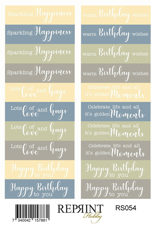 Reprint, Stickers Text, Summer Meadow, 10x16 cm - RS054