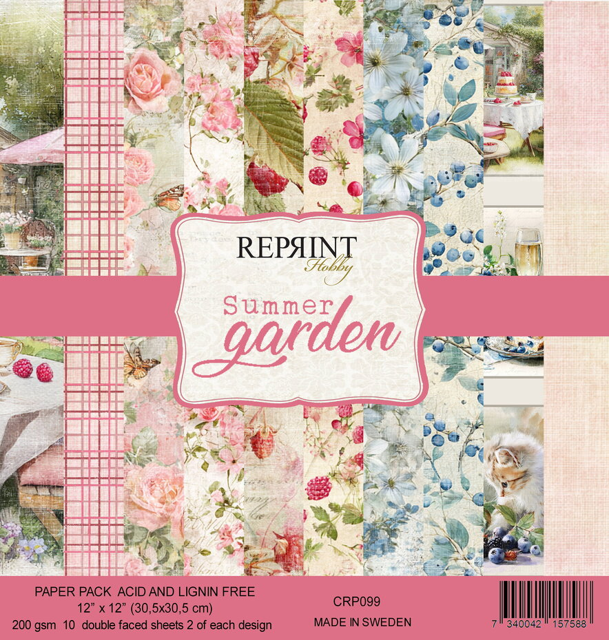 Reprint, Paperpad, Summer Garden, 12x12 inch - CRP099