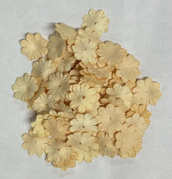 Reprint, Paper Flowers, Creme, 100 pcs - FL016