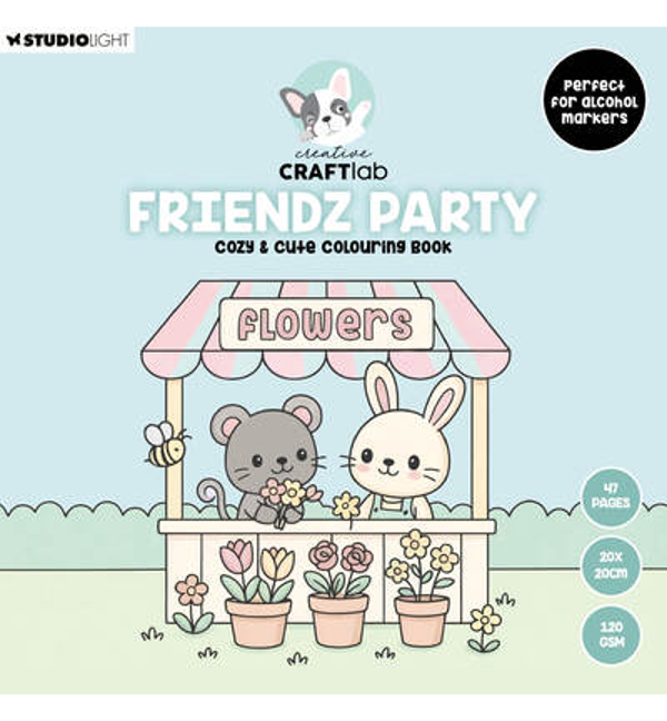 PRE-ORDER - CraftLab, Cozy Colouring Book, Friendz Party - CCL-FR-CB07