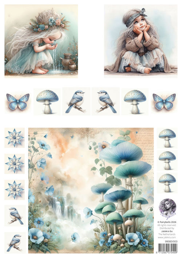 Fairybells, Combi Knipvel voor Pop-Up en Decoupage, Blauw B - 99038/003