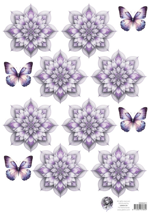 Fairybells, Combi Knipvel voor Pop-Up en Decoupage, Lila A - 99038/011