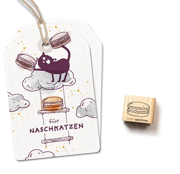 Cats on Appletrees, Ministempel, Macaron 2, Outline