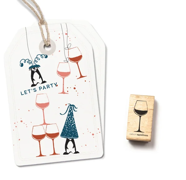 Cats on Appletrees, Stempel, Wijnglas - 27669