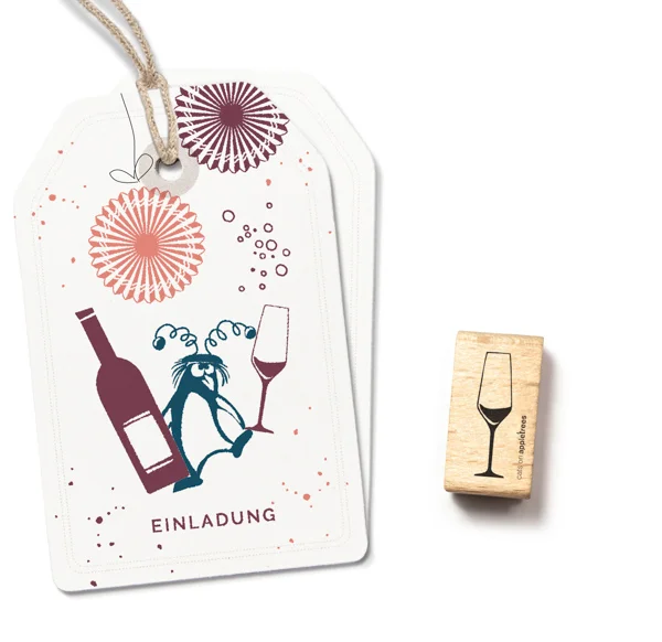 Cats on Appletrees, Stempel, Champagneglas - 27671