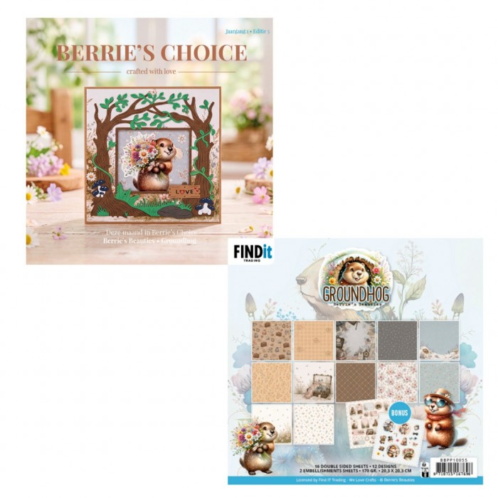 Berrie's Beauties, SET, Berrie's Choice, Editie 5 , Groundhog + Paperpad - SETBC10005