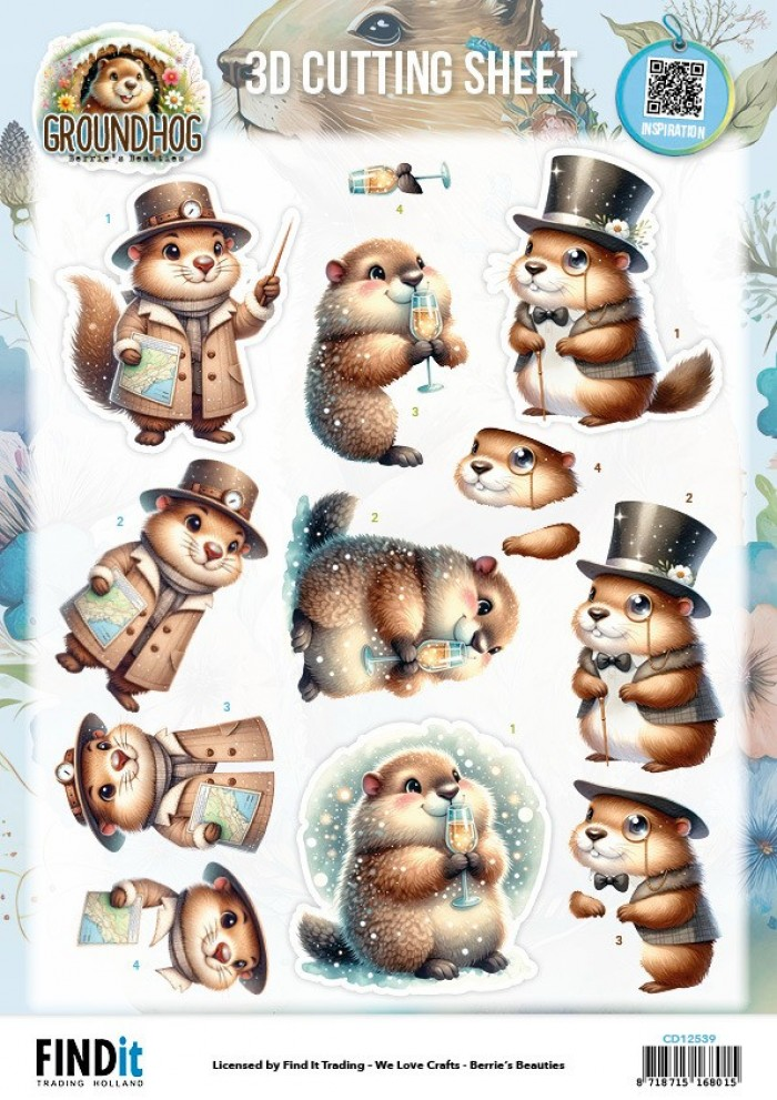 Berrie's Beauties, 3D Knipvel, Groundhog, Little Gentlemen - CD12539