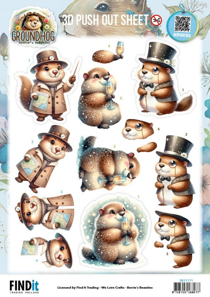 Berrie's Beauties, 3D Pushout, Groundhog, Little Gentlemen - SB11171