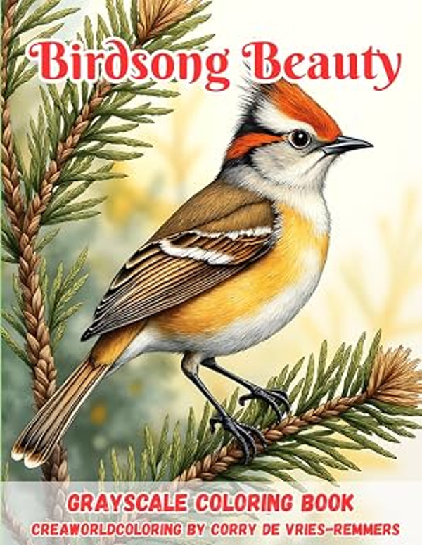 Corry de Vries, Grayscale Coloring Book, Birdsong Beauty